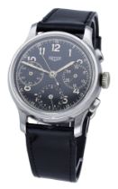Heuer. A stainless steel chronograph wristwatch, Ref. 345, circa 1940. Movement: Valijoux 7...