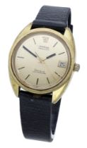 Omega. A gold plated wristwatch with date, Ref. 198.0065, Megasonic, Chronometer, circa 1972...