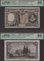 Banco de Angola, obverse and reverse De La Rue archival photographs showing designs for 50 A...