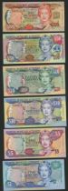 Bermuda Monetary Authority, a set from the 24 May 2000 Issue, $2, $5, $10, $20, $50, $100, a...