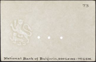 Bulgarian National Bank, a set of watermarked papers for the 1929 issue, comprising 200, 250...