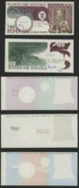 Banco de Angola, a complete set of stage proofs for 100 Escudos including obverse and revers...