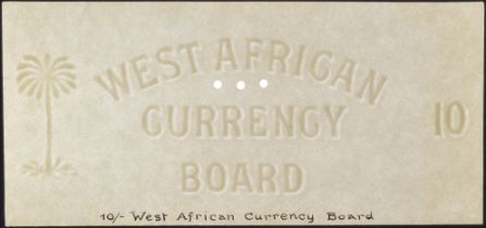 West African Currency Board, watermarked paper for 10 and 20 Shillings, issue of 1928-51, gl...