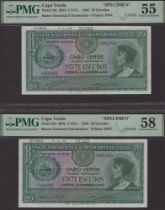 Banco Nacional Ultramarino, Cape Verde, printers' archival specimen 20 Escudos (3), 16 Novem...