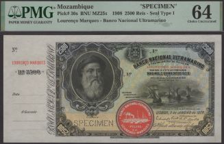 Banco Nacional Ultramarino, Mozambique, specimen 2500 Reis, 2 January 1908, no serial number...