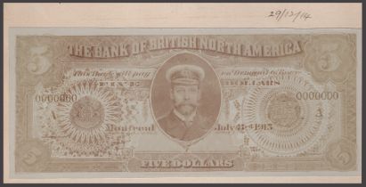The Bank of British North America, Canada, an archival photograph of an unadopted design for...
