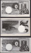Banco de Angola, obverse (3) and reverse (2) Bradbury Wilkinson archival photographs showing...