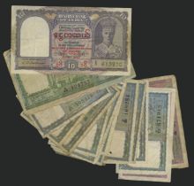 Reserve Bank of India, Burma, a small group comprising 10 Rupees, ND (1938), prefix A/44, 1...