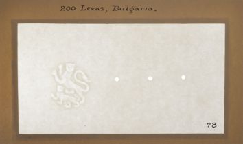 Bulgarian National Bank, a set of watermarked papers for the 1929 issue, comprising 200, 250...