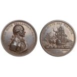 Battle of the First of June, 1794, a copper medal by C.H. KÃ¼chler, uniformed bust of Earl Ho...