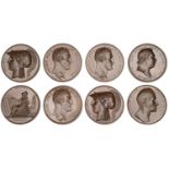 Copper medals (8) from Mudie's National Series, each 41mm: Surrender of Pamplona, 1813, by B...