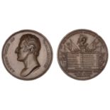 British Battles, 1815, a copper medal by T. Bagshaw, bare head of Wellington left, rev. tabl...