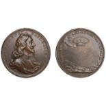 Charles I, Memorial, a copper medal by J. & N. Roettier, undated [struck c. 1695], armoured...