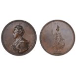 Union of England and Scotland, 1707, a copper medal, unsigned [by J. Croker], crowned bust o...
