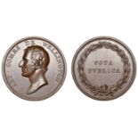 Earl of Wellington, [1812], a copper medal by T. Webb, bare head left, rev. vota pvblica wit...
