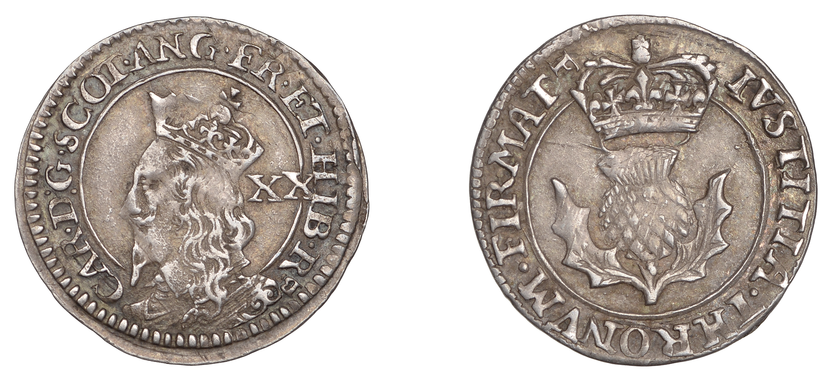 Charles I (1625-1649), Third coinage, Falconer's First issue, Twenty Pence, no mm., signed b...