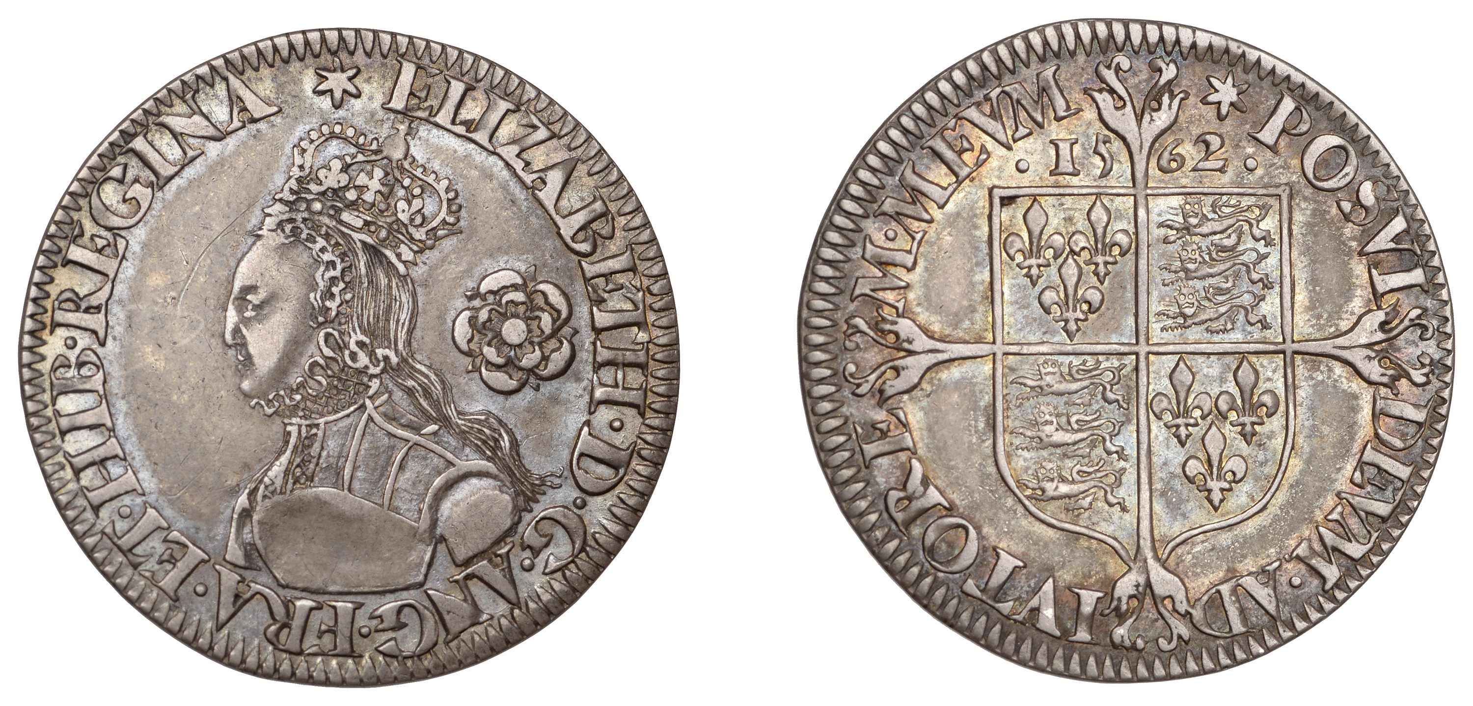 Elizabeth I (1558-1603), Milled coinage, Sixpence, 1562, mm. star, bust B, medium rose, 3.12...