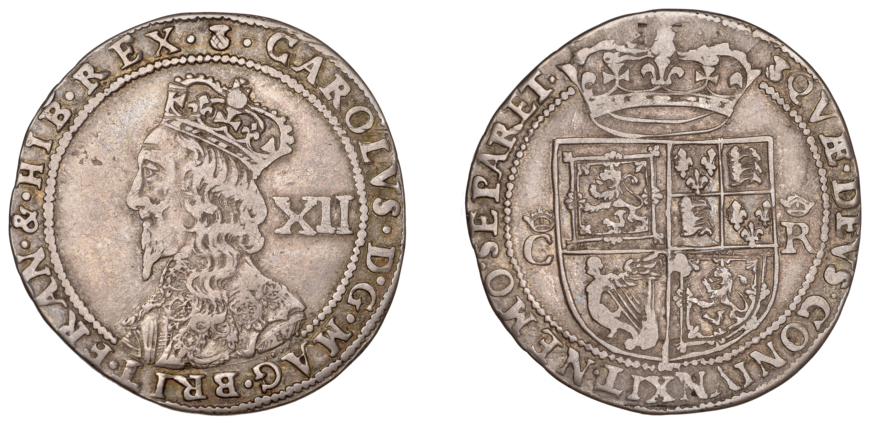 Charles I (1625-1649), Third coinage, Falconer's Anonymous issue, Twelve Shillings, mm. this...