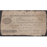 Buxton & High Peak Bank, for G. Goodwin, G.T. Goodwin & Co., Â£1, 1 July 1814, serial number...