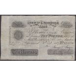Lynn Regis & Norfolk Bank, for Jarvis & Jarvis, Â£10, 10 October 1887, serial number A10224,...