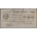 Retford Bank, for Pocklington, Dickinson & Compy, Â£1, 1 October 1808, serial number 154, Poc...
