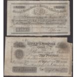 Lynn Rs. & Norfolk, Â£10, 15 April 1818, serial number A8596, Norwich Crown Bank & Norfolk &...