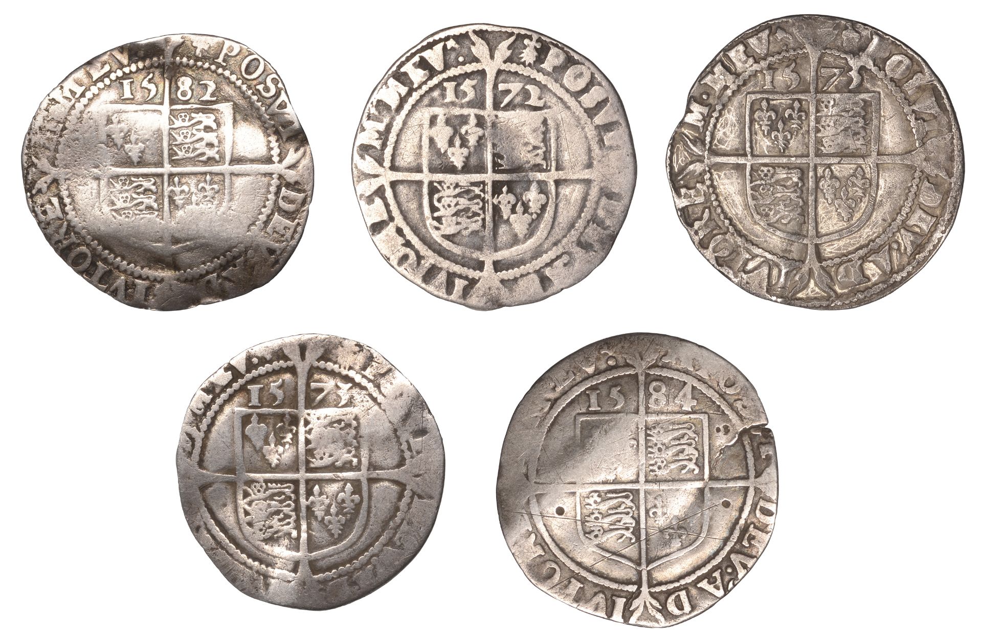 Elizabeth I (1558-1603), Fourth issue, Sixpences (3), 1572, 1573, both mm. ermine, 1573, mm.... - Bild 2 aus 2