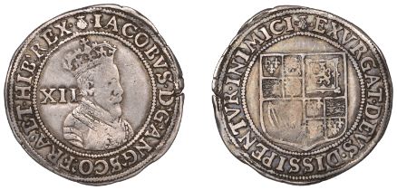 James I (1603-1625), First coinage, Shilling, mm. thistle, first bust, 5.67g/12h (N 2072; S...