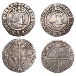 Henry VIII (1509-1547), Second coinage, Groats (2), both Tower, mm. lis, bust D, 2.72g/12h,...
