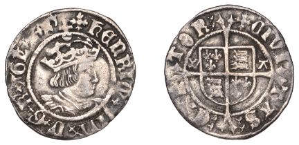 Henry VIII (1509-1547), Second coinage, Halfgroat, Canterbury, Abp Warham, mm. cross patonce...