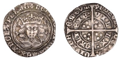 Henry VI (First reign, 1422-1461), Annulet issue, Groat, Calais, mm. cross II, no fleur on b...