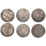 Elizabeth I (1558-1603), Milled coinage, Sixpences (3), 1562, mm. star, 2.85g/6h, 3.28g/6h,...