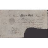 Miners Bank, Truro, for Willyams, Hodge & Co., Â£5, 10 January 1845, serial number 3515, cut-...