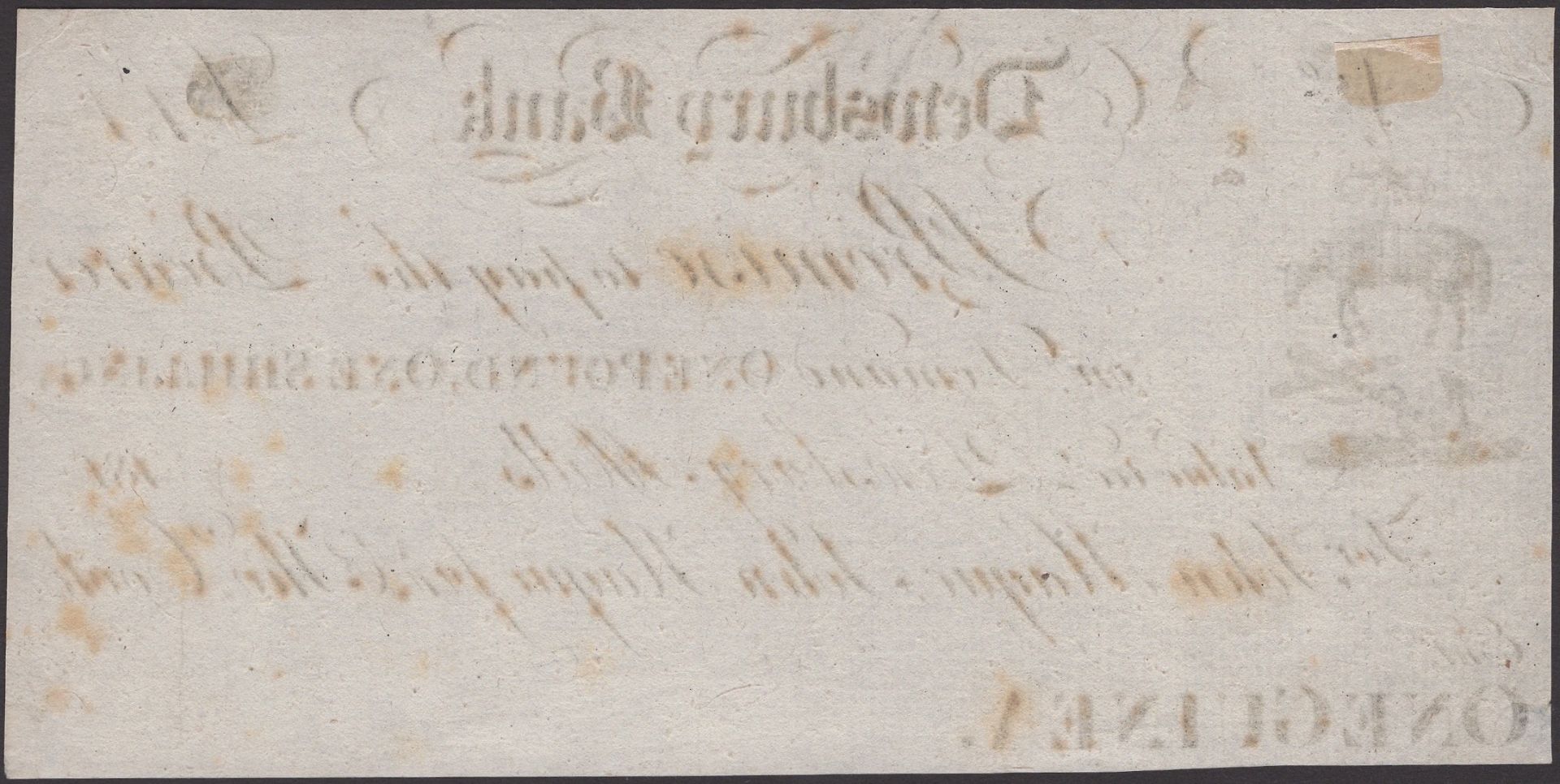 Dewsbury Bank, for John Hague, John Hague Junr & Thomas Cook, proof 1 Guinea, 181-, no seria... - Bild 2 aus 2