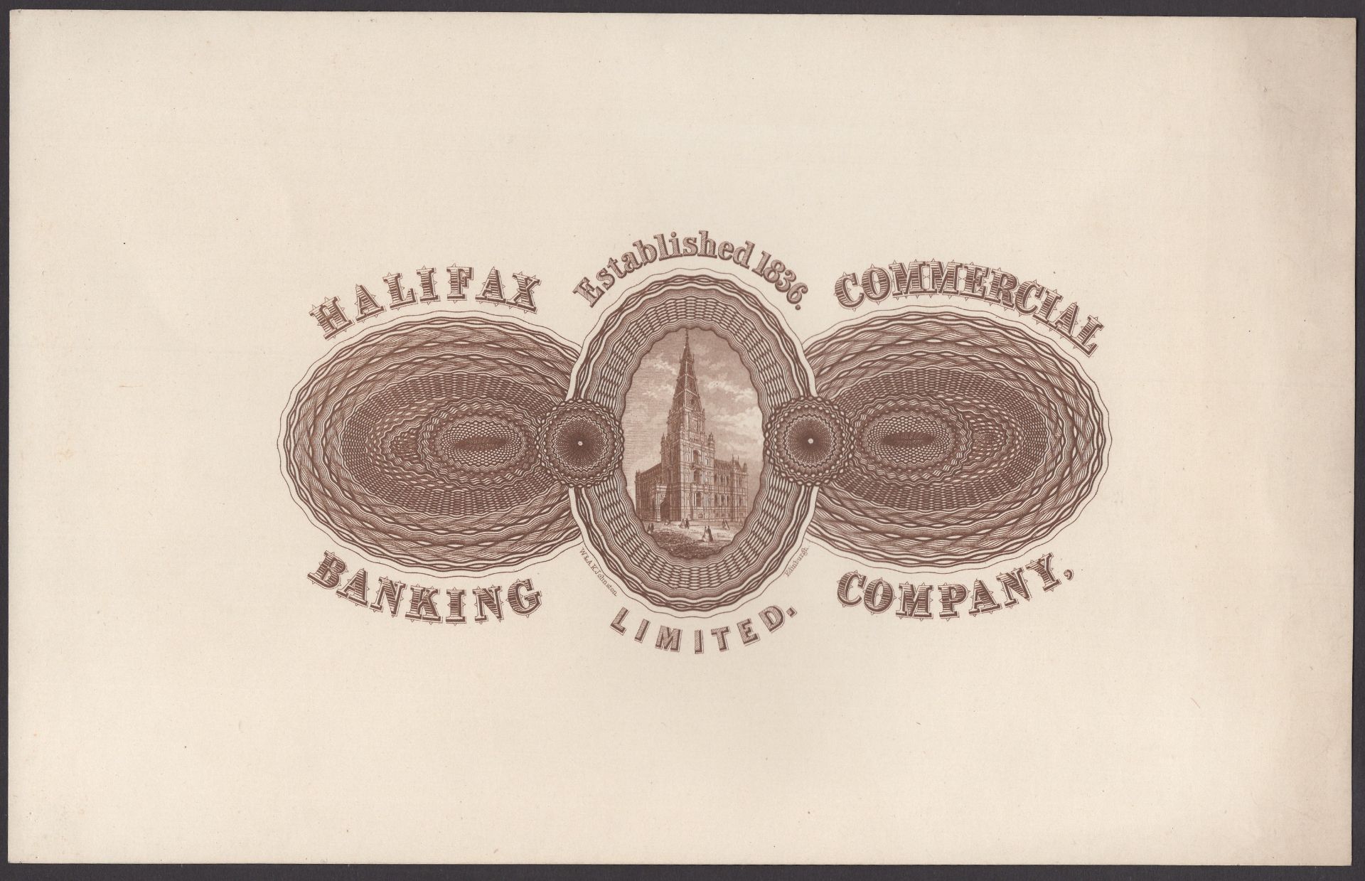 Halifax Commercial Banking Company Limited, proof Â£5, ND (ca 1880), black and white, suspend... - Bild 2 aus 2