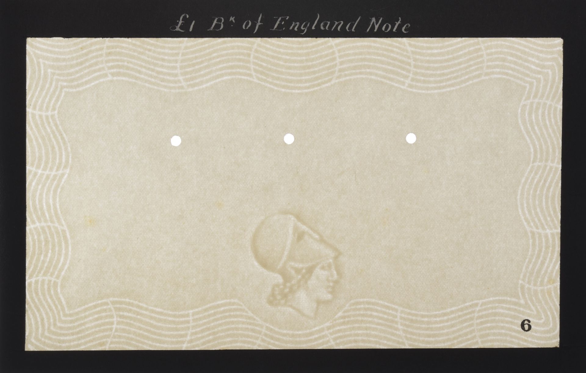Bank of England, Basil G. Catterns, watermarked paper for Â£1 (2), Series A, each piece glued...
