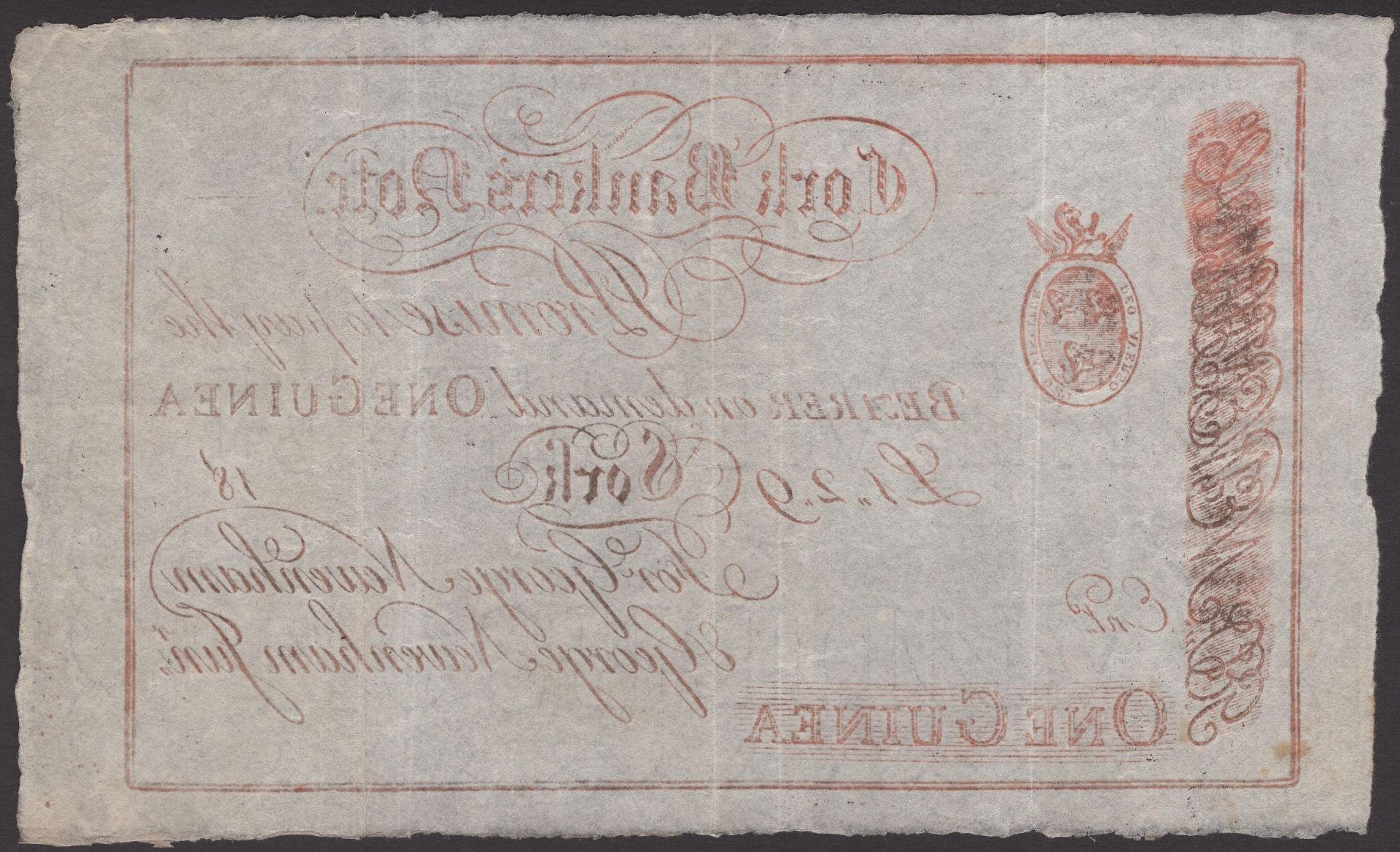 Cork Bank, for George Newenham Jnr, unissued 1 Guinea, 18-, no serial number, in PMG holder... - Bild 2 aus 2