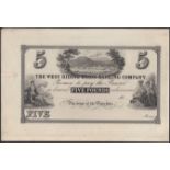West Riding Union Banking Company, proof Â£5, Huddersfield, ND (c.1880), good extremely fine...