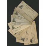 Bank of Huddersfield Post Bill, proof for sight bills, ND (18--), three on card, four on pap...