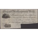 Thrapston & Northamptonshire Bank, for Willm Johnson, Stepn Eaton & Geoe Eland, cancelled Â£1...