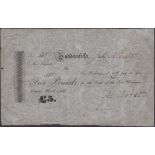 Huddersfield, for the Trust of the New Wesleyan Chapel., Â£5, 18 July 1837, serial number 585...