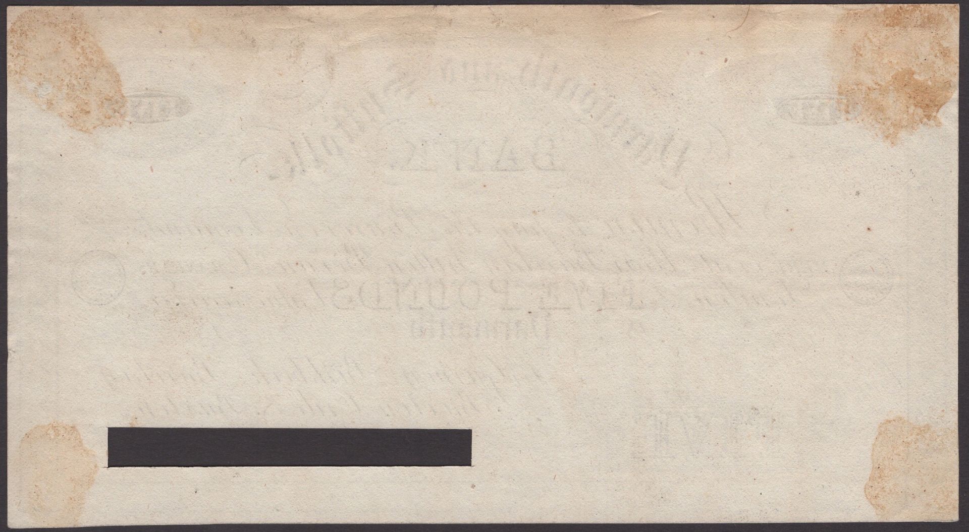 Yarmouth & Suffolk Bank, for Gurney, Birkbeck, Barclay, Buxton, Orde & Buxton, proof Â£5, 18-... - Image 2 of 2