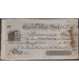 General Bank, Dock, for Thomas Husband & Thomas Husband Junr, unissued Â£1, 181-, no serial n...