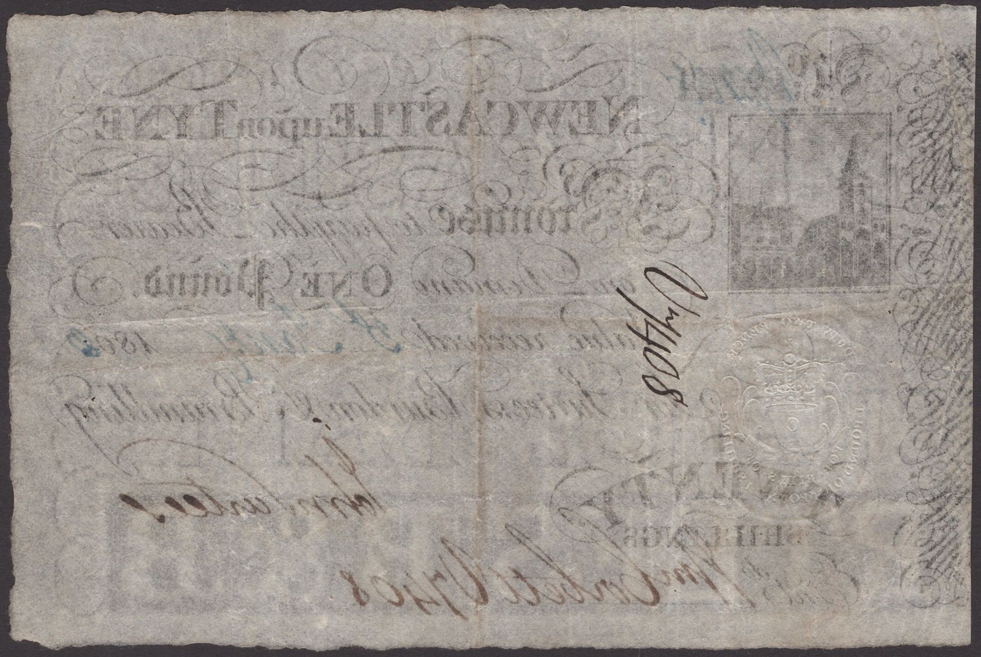 Newcastle Exchange Bank, for Surtees, Burdon & Brandling, 20 Shillings or Â£1, 3 January 1803... - Bild 2 aus 2