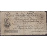 Huddersfield Commercial Bank, for Benjamin & Joshua Ingham & Co, 1 Guinea, 14 December 1813,...