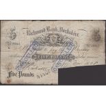 Richmond Bank, Yorkshire, for Priestman & Roper, Â£5, 2 November 1898, serial number 22241, c...