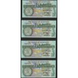 States of Guernsey, Â£1, ND (1980-89), serial number H000075, H000076, H000084 and H000092, B...