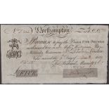 Northampton Bank, for Richard Marriott & Co., Â£5, 9 November 1809, serial number S.245, Marr...