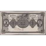 Huddersfield Banking Company, proof for Â£5, ND (ca 1980), printed on card, W. H. Lizars engr...