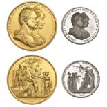 William IV, Coronation, 1831, medals (2), both by T.W. Ingram, in gilt bronze, 55mm, in whit...